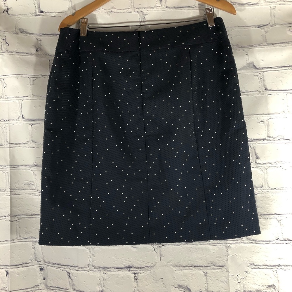 Ann Taylor Womens A-Line Skirt Blue textured Polka Dot Size 12
